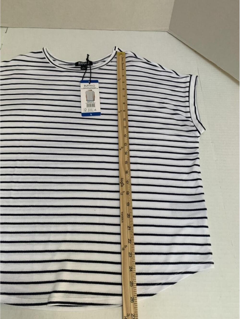NWT Womans Size L Buffalo David Britton Striped T Shirt - Picture 5 of 6